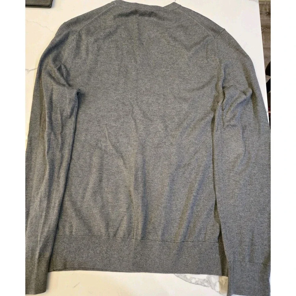 BANANA REPUBLIC MEN’S LUXURY BLEND SILK/ COTTON/CASHMERE V-NECK SWEATER GRAY M